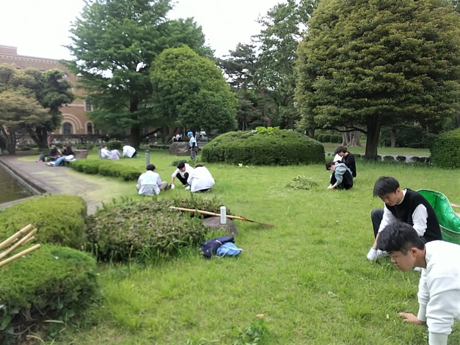 中央庭園での草取り作業２